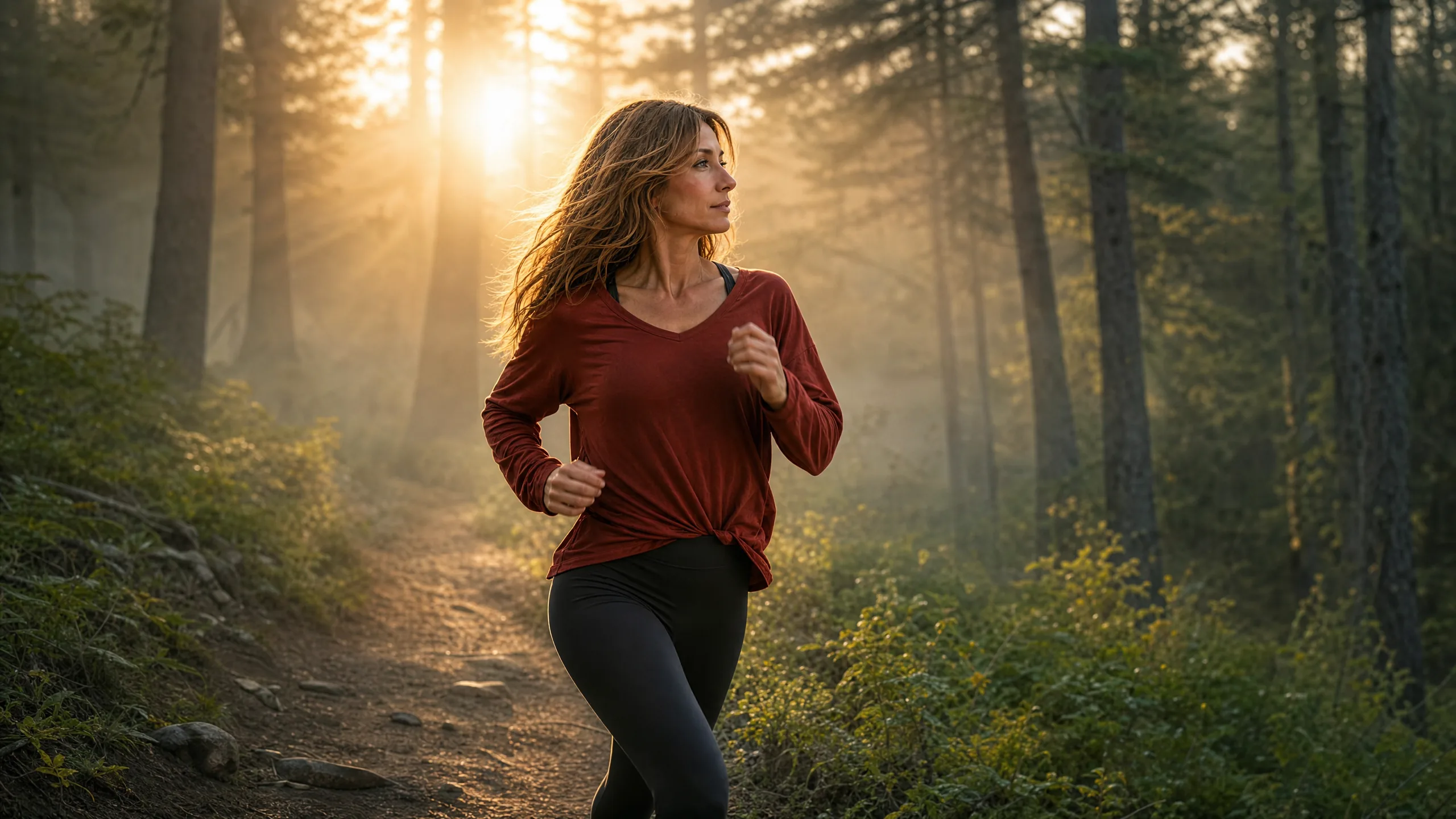 Joggen im Morgenwald — Bewegung während der Fastenkur