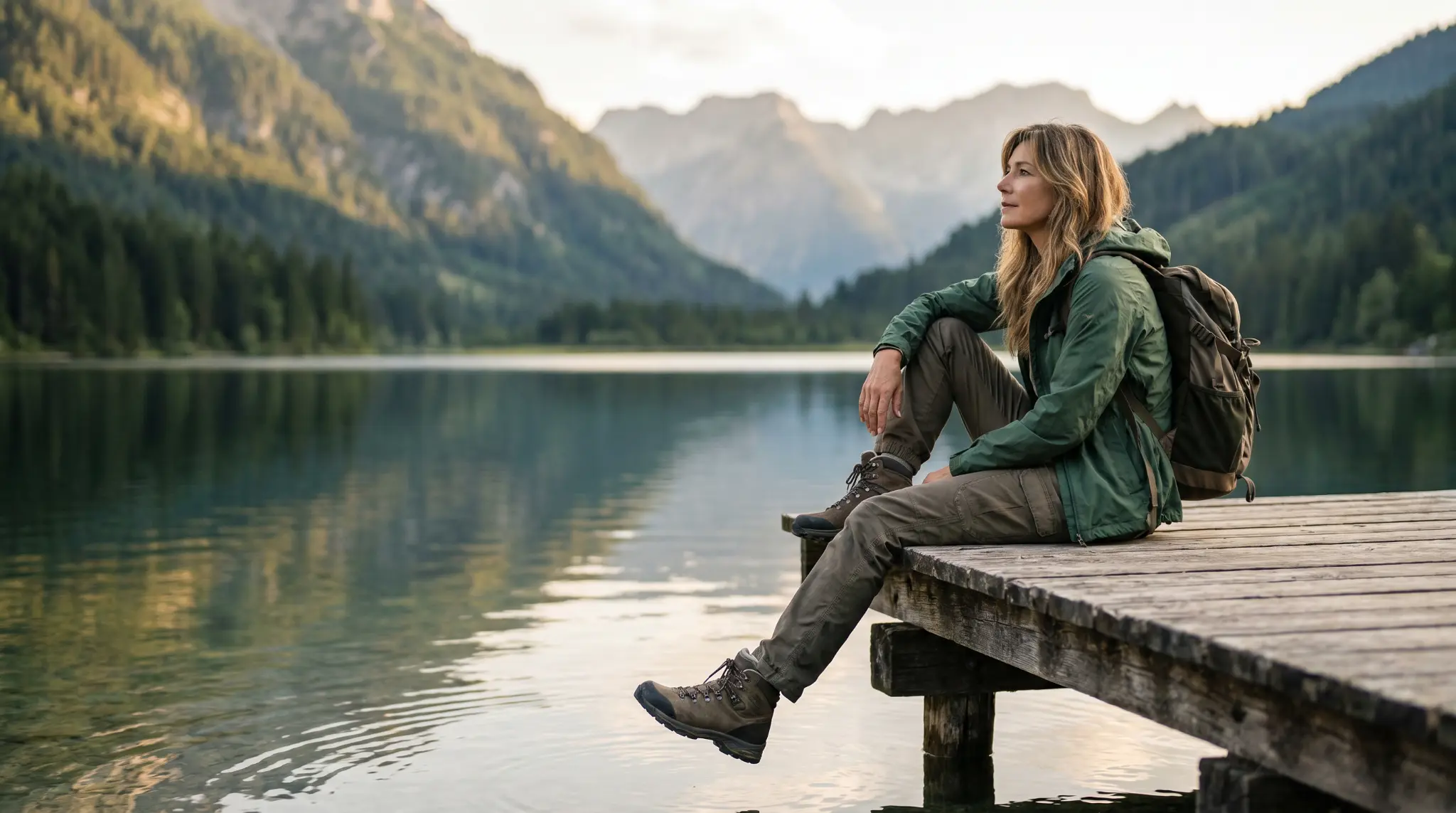 Frau am Bergsee — Lebensqualität verbessern