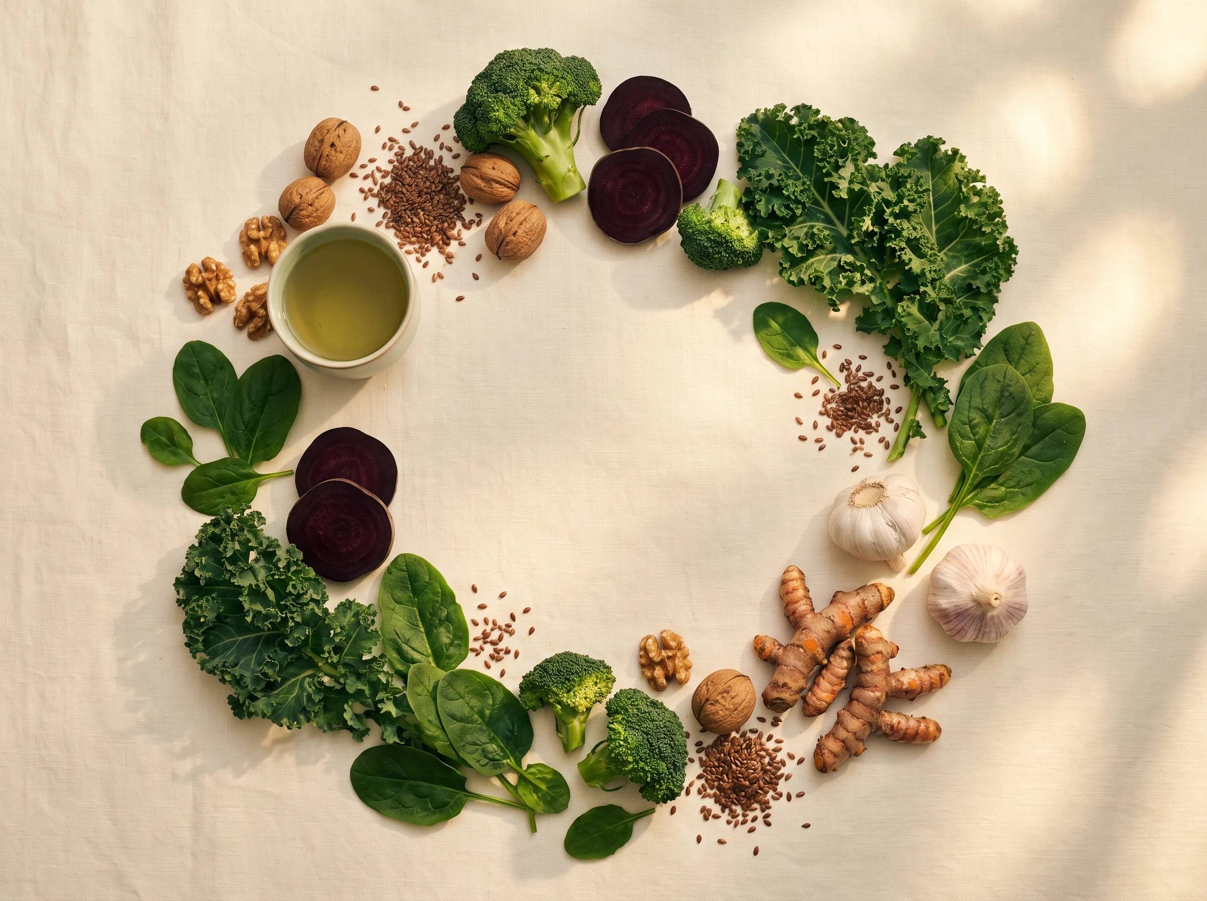 Pflanzenbasierte Zutaten als Bild für eine epigenetische Ernährung