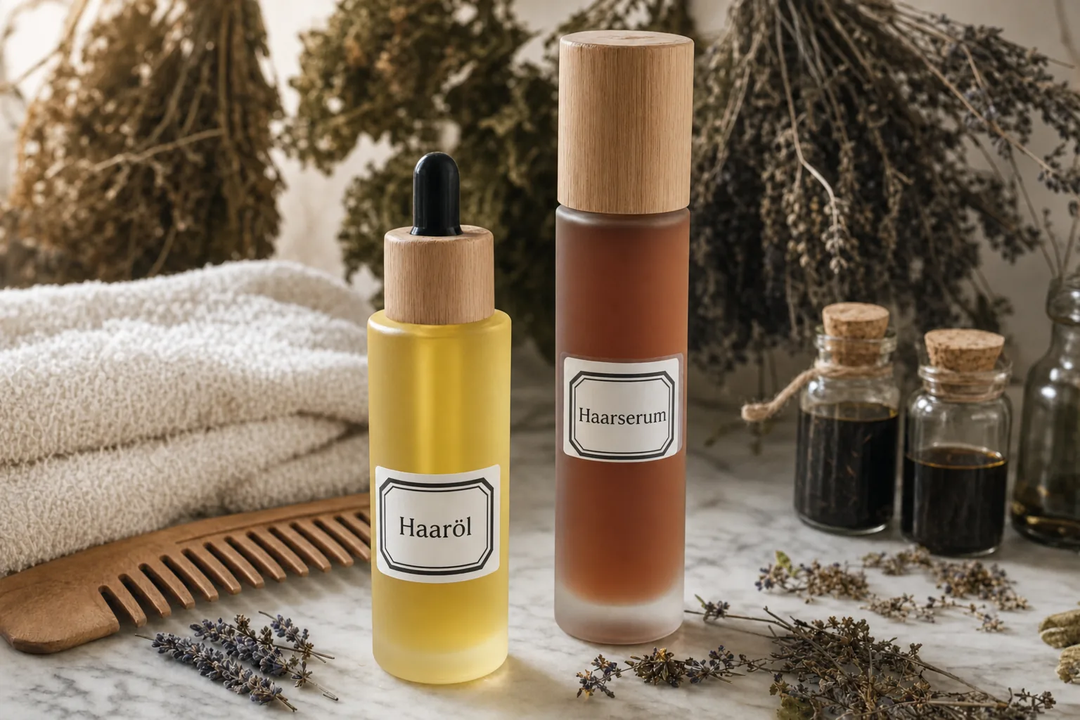 Haarpflege — Haaröl und Haarserum handgemacht
