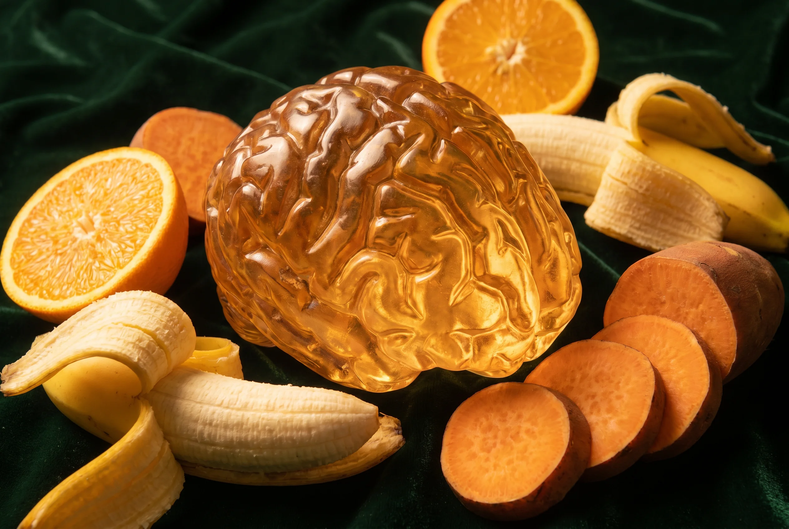 Goldene Früchte und Glukose-Metapher — das Gehirn braucht Zucker, nicht Fett