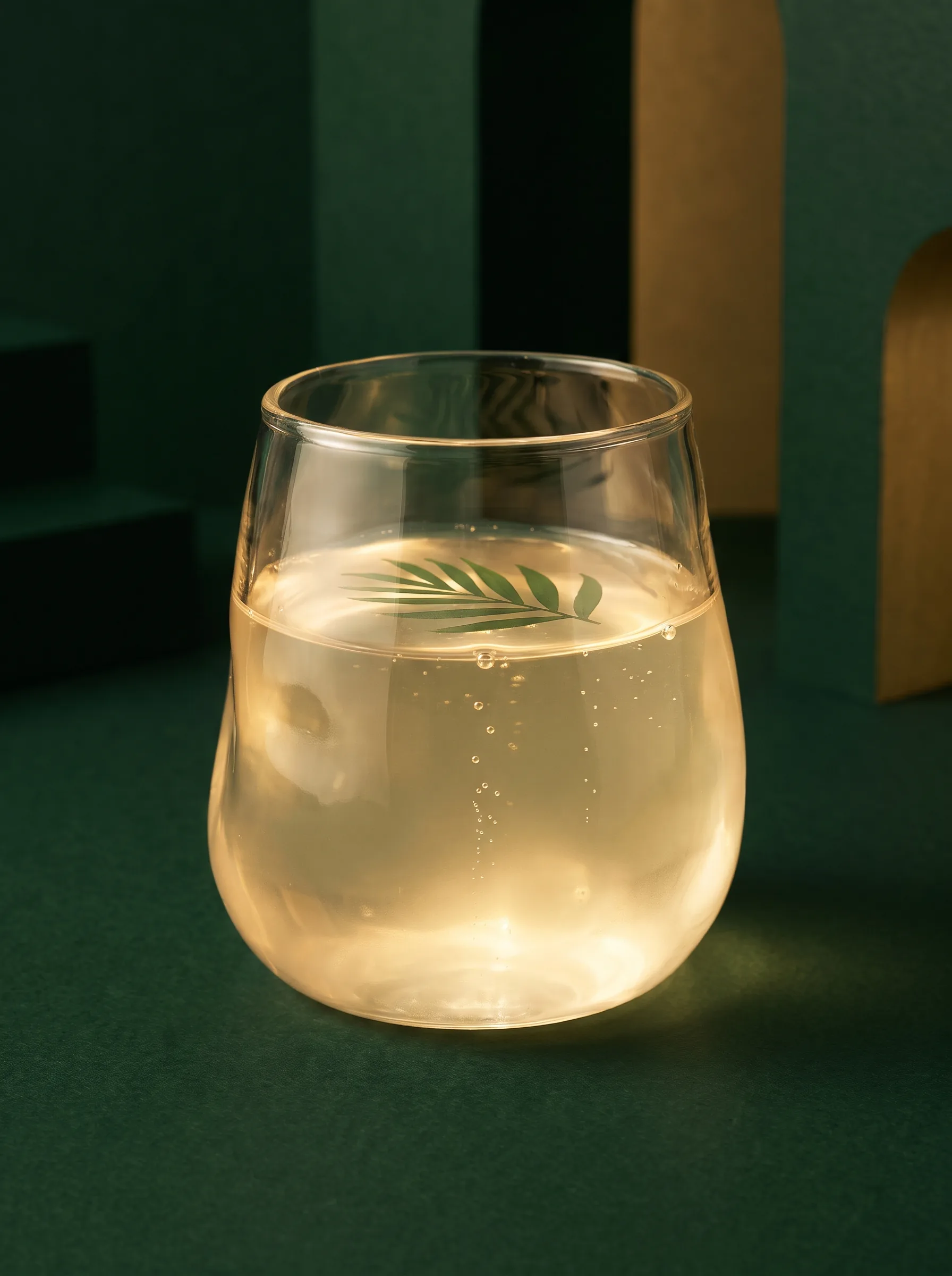 Glasgefäß mit feinen Blasen als Bildmetapher für biotechnologische Herstellungsprozesse